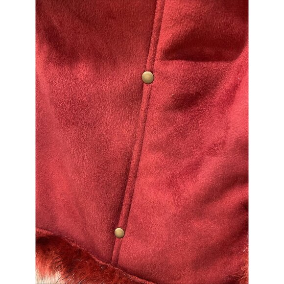 Tasha Polizzi Vest Womens Large Red Faux Fur Trim Suede Southwestern Western - Picture 3 of 10